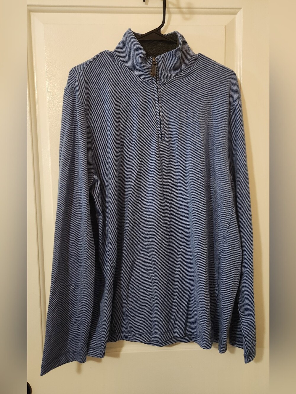 Chaps Men's Blue Woodland  Quarter-Zip Sweater